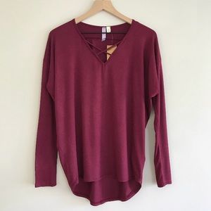 NWT Francesca’s Jolie X neck top